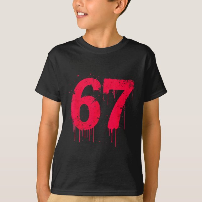 Camiseta 67 Shirt, 67 Meme Six Seven Men Teen Kids Funny  (Frente)