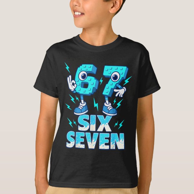 Camiseta 67 Six Seven 6-7 - Funny Italian Brainrot Kids Gam (Frente)