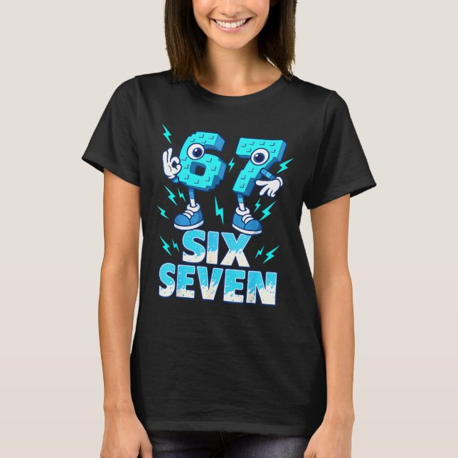 Camiseta 67 Six Seven 6-7 - Funny Italian Brainrot Kids Gam (Frente)