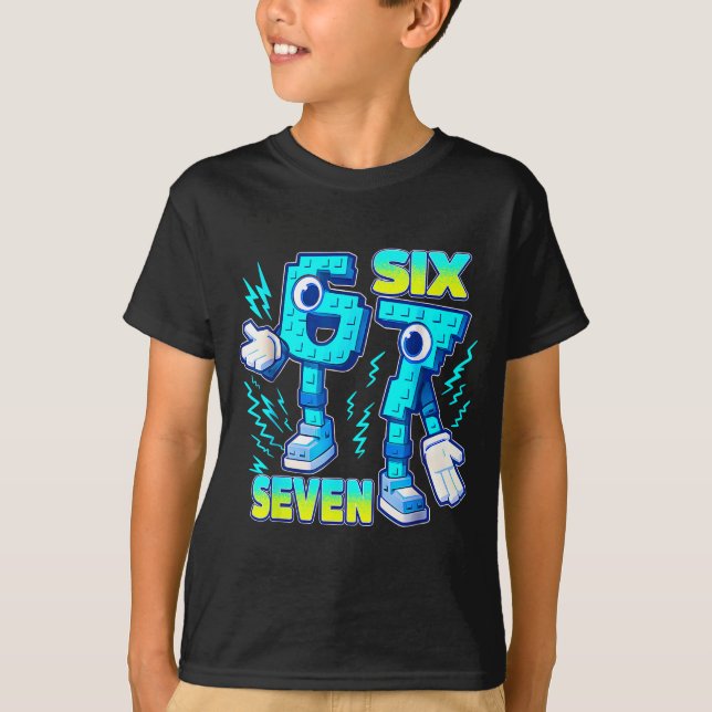 Camiseta 67 Six Seven 6-7 Funny Italian Brainrot Kids Gamin (Frente)