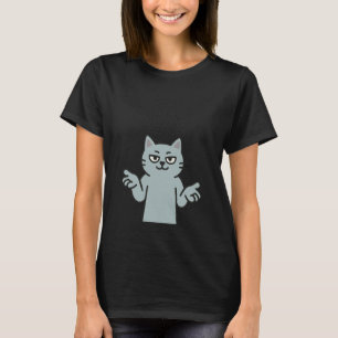 Camiseta 67 Six Seven 6-7 Gato Cinza-Azul - Cérebro de Jogo