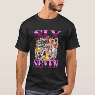 Camiseta 67 Six Seven Aniversário Meme Viral Rotação Cerebr