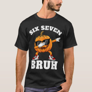 Camiseta 67 Six Seven Bruh Abóbora Dab Meme Halloween Engra