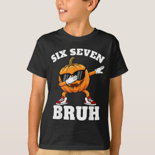 Camiseta 67 Six Seven Bruh Abóbora Dab Meme Halloween Engra