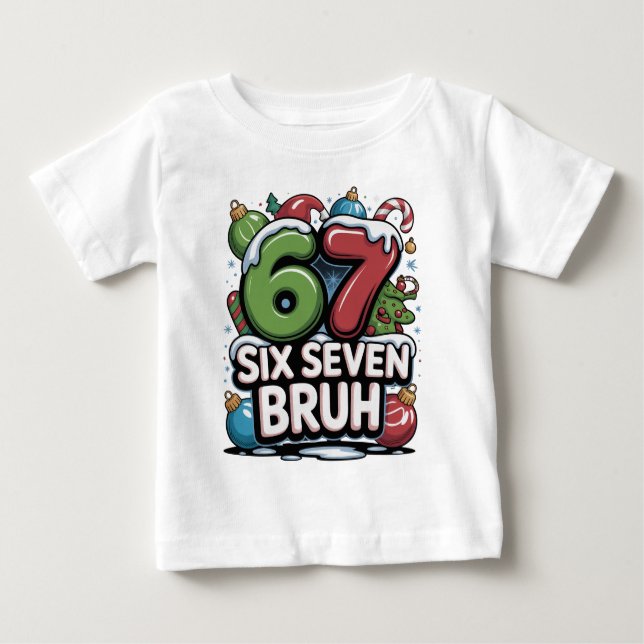 Camiseta 67 Six Seven Bruh Christmas Fun Holiday Tee Gift (Frente)