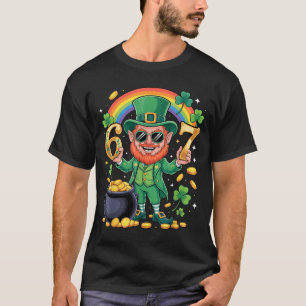 Camiseta 67 Six Seven Divertido 6 7 Meme Dia de São Patríci