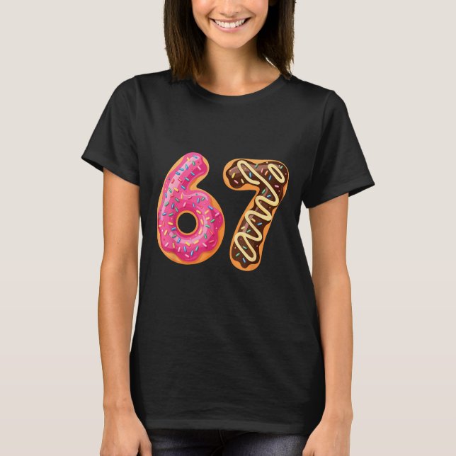 Camiseta 67 Six Seven Donut Meme Funny Sweet Sprinkles  (Frente)