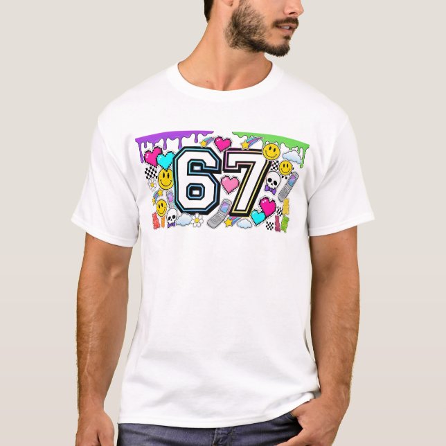 Camiseta 67 Six Seven Estética Retro Y2K  (Frente)