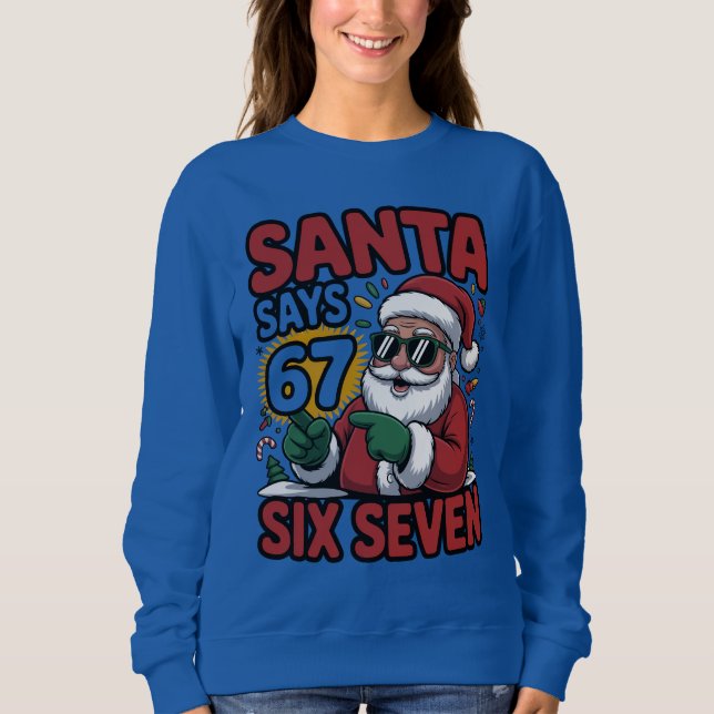 Camiseta 67 Six Seven Funny Christmas Santa Meme (Frente)