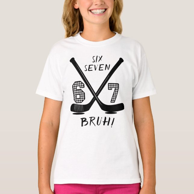 Camiseta 67 Six Seven Funny Meme Brain Rot Meme (Frente)