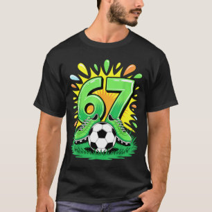 Camiseta 67 Six Seven Futebol Futebol Meme Divertido Menino