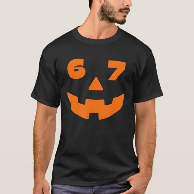 Camiseta 67 Six Seven Halloween Costume for Students Teache (Frente)