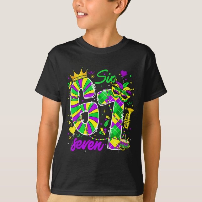 Camiseta 67 Six Seven Mardi Gras Carnival New Orleans Fleur (Frente)