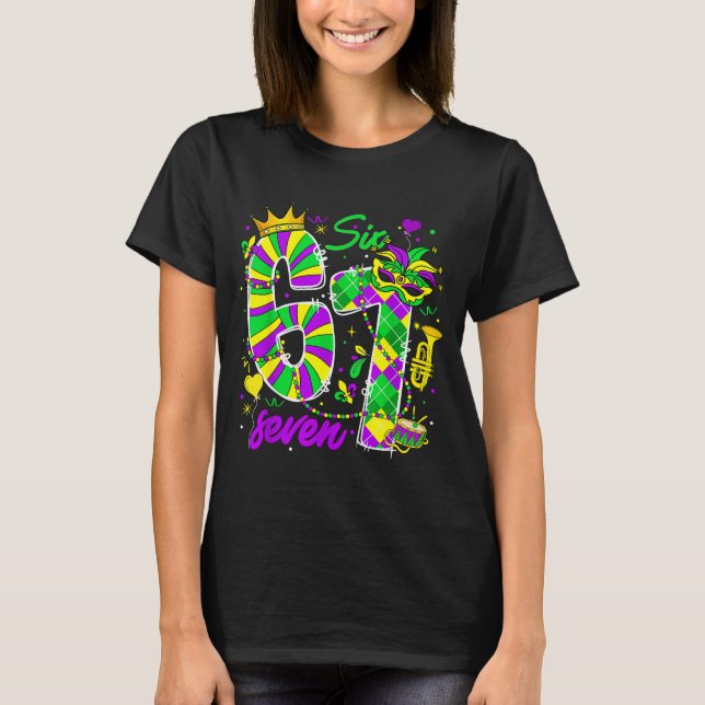Camiseta 67 Six Seven Mardi Gras Carnival New Orleans Fleur (Frente)