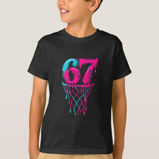 Camiseta 67 Sketll Drip Six Seven Divertido Gen Alpha  (Frente)