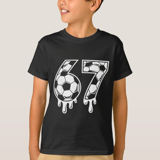 Camiseta 67 Soccer Ice Cream Drip Gen Alpha Six Seven Meme  (Frente)