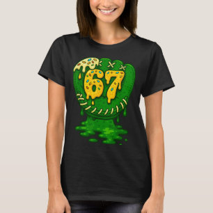 Camiseta 67 Sorvete Drip Engraçado Seis Sete Baseball 