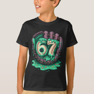 Camiseta 67 Sorvete Drip Engraçado Seis Sete Beisebol 