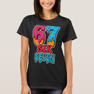 Camiseta 67 Sorvete Drip Engraçado Seis Sete Gen Alpha Meme