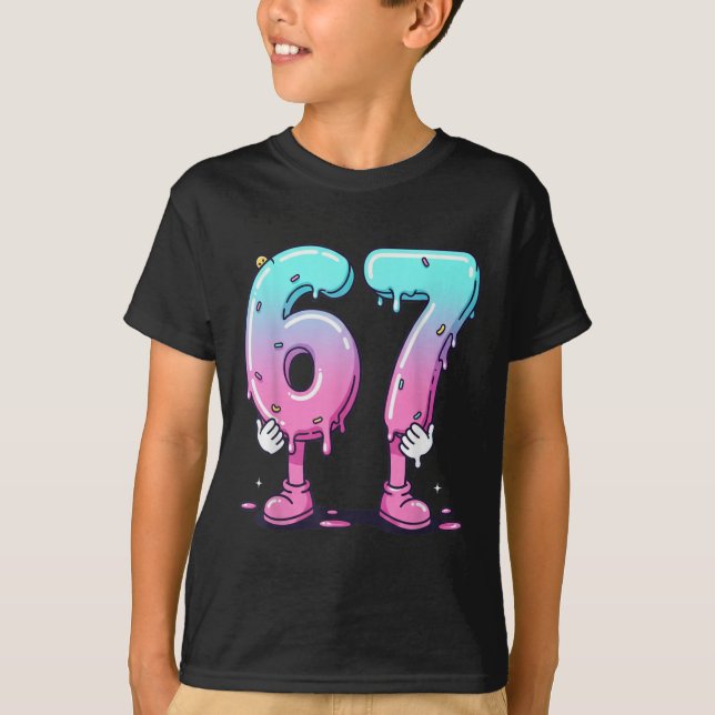 Camiseta 67 Sorvete Drip (frente) Meme Six Seven Para Geraç (Frente)