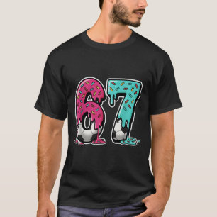 Camiseta 67 Sorvete Drip Futebol Gíria Gen Alfa Seis Sete