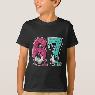 Camiseta 67 Sorvete Drip Futebol Gíria Gen Alfa Six Seven