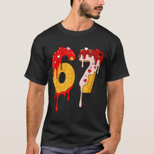 Camiseta 67 Sorvete Drip Meme Engraçado Seis Sete Dia dos N