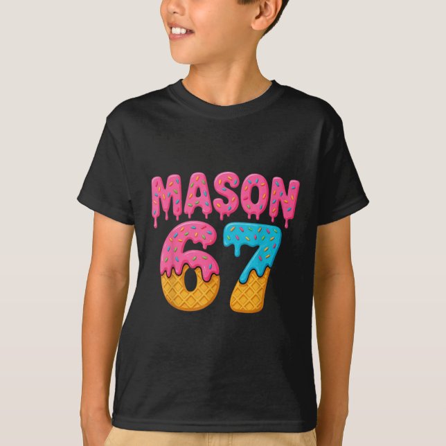 Camiseta 67 Sorvete Drip Meme Engraçado Seis Sete Geração A (Frente)