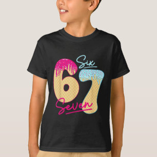 Camiseta 67 Sorvete Drip Meme Engraçado Six Seven Geração A