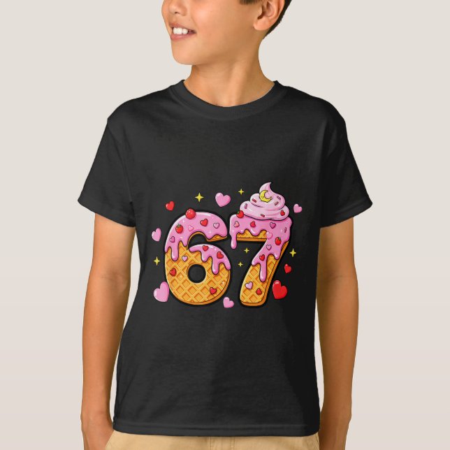 Camiseta 67 Sorvete Drip Meme Seis Sete 6 7 Dia dos Namorad (Frente)