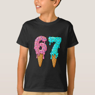 Camiseta 67 Sorvete Drip Meme Seis Sete Gíria da Geração Al