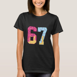 Camiseta 67 Sorvete Drip Meme Six Seven Gíria Gen Alpha 1