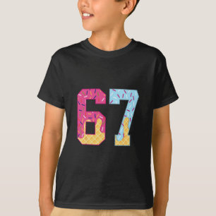 Camiseta 67 Sorvete Drip Meme Six Seven Gíria Gen Alpha 1