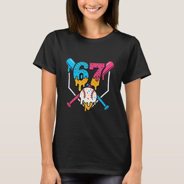 Camiseta 67 Sorvete Drip Vender Meme Seis Sete Geração Alph (Frente)
