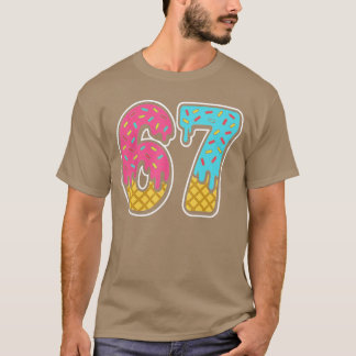 Camiseta 67 Sorvete Gotejamento Meme Seis Sete Divertido Ge