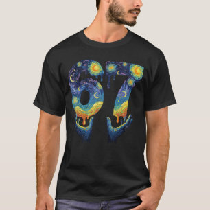 Camiseta 67 Sorvete Gotejante Noite Estrelada Van Gogh Engr
