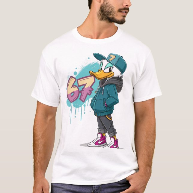 Camiseta 67 Street Duck – Urban Cartoon Style (Frente)