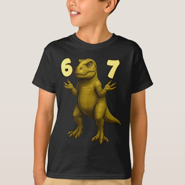 Camiseta 67 T-rex Hands Motion Dinosaur Meme For Kids Teens (Frente)