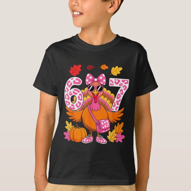 Camiseta 67 Thanksgiving Funny Turkey 67 Turkey Six Seven G (Frente)
