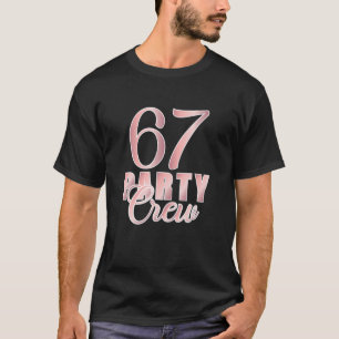 Camiseta 67 Tripulantes do Partido Aniversário Pink Bday G