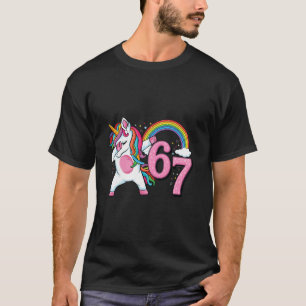 Camiseta 67 Unicórnio Dançando Para Meninas Seis Sete Meme
