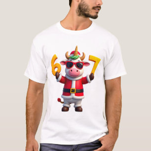 Camiseta 67 Unicórnio de Natal 6 7 Meme para Meninas Crianç
