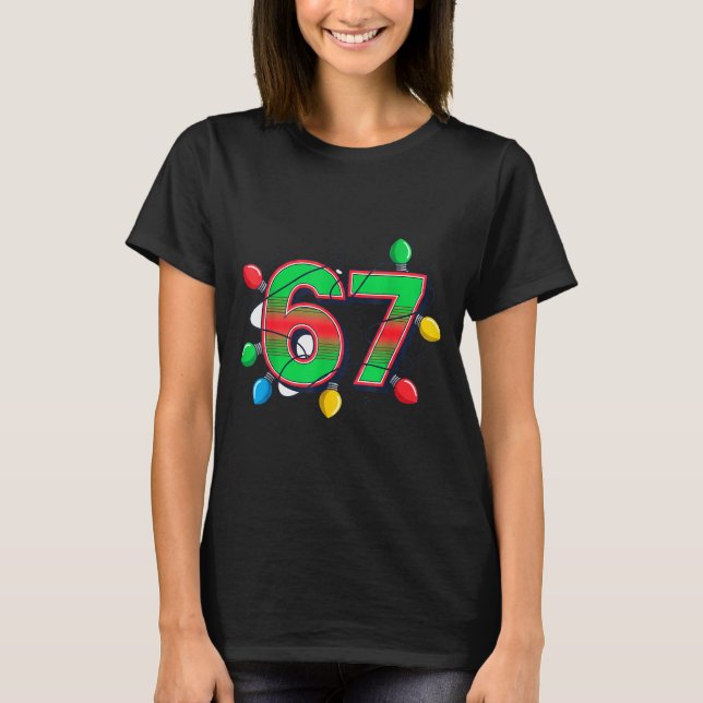 Camiseta 67 Xmas Lights Tacky Meme Design  (Frente)