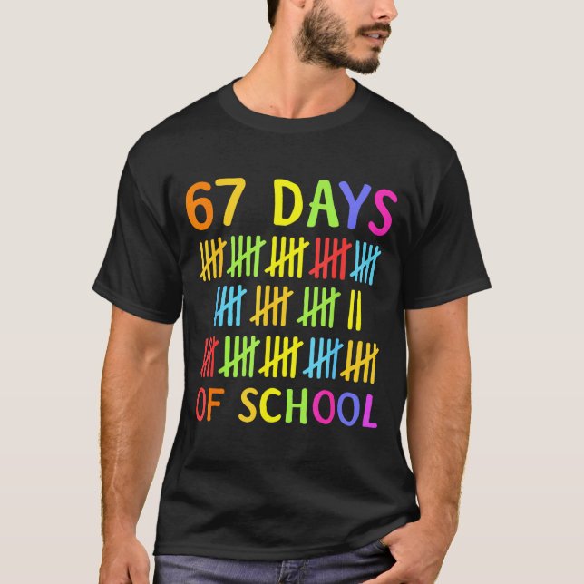 Camiseta 67th Day Of School Teacher Kids 67 Math Numbers 10 (Frente)