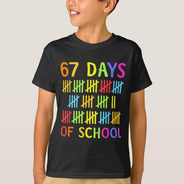 Camiseta 67th Day Of School Teacher Kids 67 Math Numbers 10 (Frente)