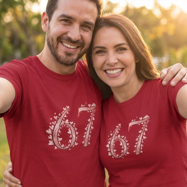 Camiseta 67th Romantic Heart Number Valentine's  (Criador carregado)