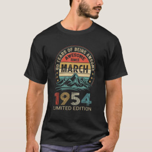 Camiseta 68º aniversário 68 anos é incrível desde março de