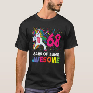 Camiseta 68º Aniversário Dabbing Unicorn Party Gift 68 Anos
