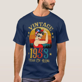 Camiseta 68º Aniversário Presente 68 Anos Para Mulheres Ret