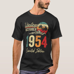 Camiseta 68 anos Vintage outubro de 1954 68º aniversário